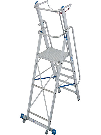 KRAUSE Stabilo drabina z platformą i barierkami 6 stopni + rolki